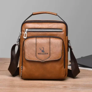Large Capacity Shoulder Bag Casual Crossbody Retro Handbag Ultra Lightweight Theft Resistant Men’s Fashion Messenger Bag