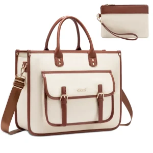 Large Capacity Shoulder Messenger Bag for Business Work Office School Women 15.6 in Lightweight Canvas Laptop Tote Bags