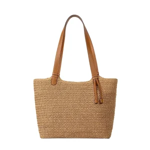 Large Capacity Straw Woven Bag Women’s Versatile Tote Bag Beach Woven Shoulder Bag