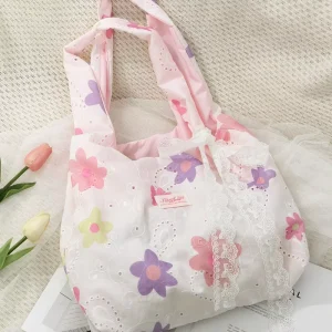 Large Capacity Tote Bag Fashion Western Style Niche Design Embroidery Polyester Shoulder Handbag Student Women