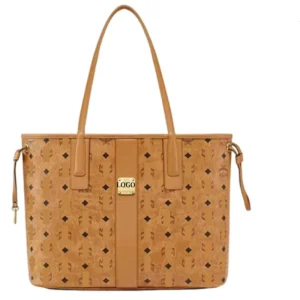 Large Capacity Tote Bag with Logo Shopping Package One Shoulder Hand held Mommy Bag Real Leather Women’s Bag