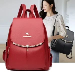 Large Capacity Travel Backpack For Women Water Resistant Durable With PU Trim For Daily Commute & Weekend Getaways