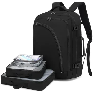 Large Capacity Travel Laptop Backpack School Bag Business 17.3 Inch Computer Bags for Men and Women with 3 Packing Cubes