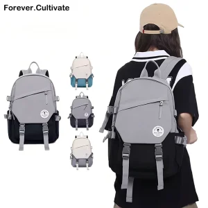 Large Capacity Unisex Waterproof Backpack Zipper Fashionable Student College Travel Commuting Laptop Shoulder Bag Original