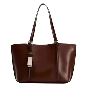 Large Capacity Vintage Tote Bag for Ladies Designer Solid Color Working Purses Two Handles Zip Closure RFID