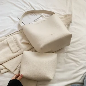 Large Capacity Water Bucket Bag Fashionable and Elegant Handheld Shoulder Bag Simple Design
