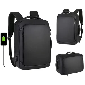 Large Capacity Waterproof Unisex Multi function Laptop Backpack with USB Port Business Travel Bag Custom Logo Printing