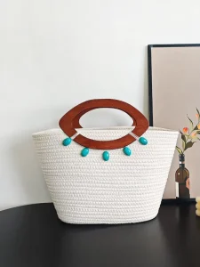 Large Capacity Woven Vacation Tote Bag