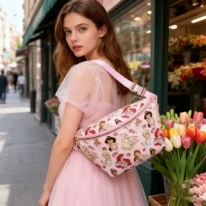 Large Fanny Pack Crossbody Belt Bags Waterproof Nylon Travel Bum Print Fanny Packs for Women