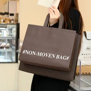 Large Size Reusable Nonwoven Shopping Bags Eco Friendly Strong Grocery Tote Bags Bulk Order for Store Promotion