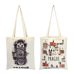 Large Size Value Canvas Tote Natural Plain Tote Bag Cotton with Long Handle logo Printed