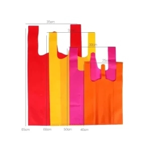Large Solid Color PP Non Woven Durable Vest Bag Screen Printed Logo Customizable Fashionable Handheld Shopping Tote Supermarket