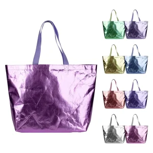 Laser Laminated Non Woven Reusable Waterproof Eco Friendly Shopping Tote Bags with Custom Logo for Supermarket Promotions