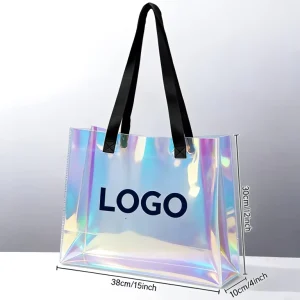 Laser PVC Handbag With Square Cutout Handles Spacious For Floral Arrangements Brand Campaigns High Quality Useful Stylish Safe