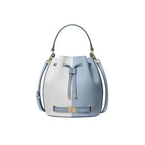 Leather Custom Print Color Contrast Ladies Shoulder Handbag Women’s Bucket Bags