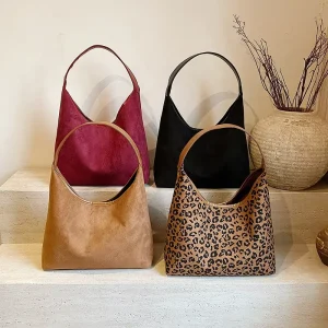 Leopard Print Female Purse Fashion Underarm Hobo Shoulder Bag Casual Ladies Bag