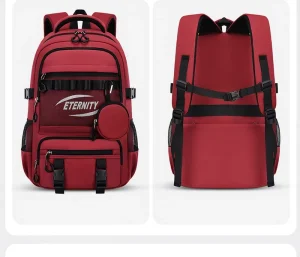 Letter Pattern Nylon Fashion Campus Commuting College Students Laptop School Bag Unisex Lightweight Waterproof Oxford Backpack