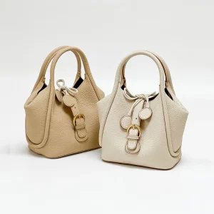 Lichee Pattern Portable Women Bucket Bag Fashion Design Soft Large Women Handbag