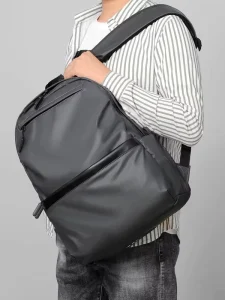 Light Luxury New Simple Fashionable Waterproof Polyester Men’s Backpack Large Capacity Business Laptop Bag All-Match College