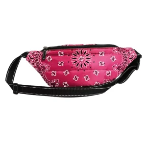 Light Weight Bandana Printing Women Outdoor Running Jogging Nylon Water-proof Zipper Closure Sport Belt Bag Waist Bag Daily Use