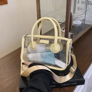 Lightweight Bohemian Dress Style Transparent Sling Bags Summer Small Beach PVC Shoulder Tote Bag Girls Outdoor Zipper