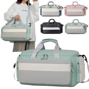 Lightweight Fashion Nylon Water Resistant Travel Duffel Bag Luggage Strap Large Capacity Weekender Multi pocket Overnight Gym