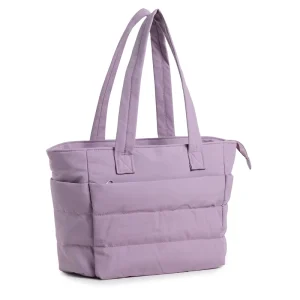 Lightweight Large Puffy Quilted Tote Bag with Zipper Custom Logo Puffer Padded Handbags Women Travel Laptop Tote Bags