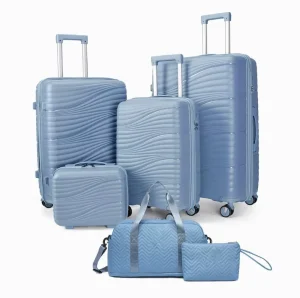 Lightweight PP Hard Shell Luggage Set With Silent Spinner Wheels Large Capacity Trolley Suitcase for Business and Vacation