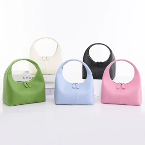 Lightweight PU Leather Girls Bag For Shopping Portable Custom Logo Women’s Handbag With Zipper Closure