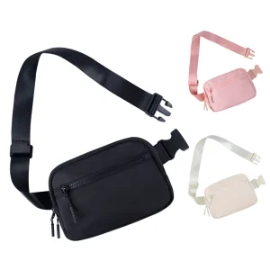 Lightweight Portable Printing Polyester Waist Belt Crossbody Bag Zipper Closure Adjustable Strap Letter for Unisex