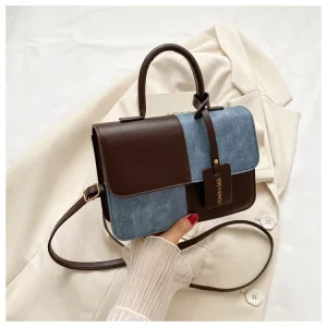 Long Strap Shoulder Bag Stylish Purses for Ladies PU Leather Ladies Handbags Square Underarm Crossbody Bag Block