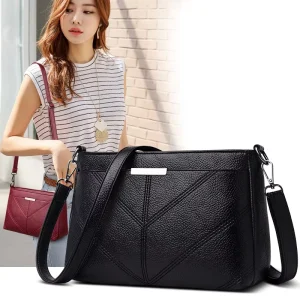 LoomCraft PU Slouchy Crossbody Bag Women’s Handbags with Gold Hardware Zipper Closure High Quality Made in China