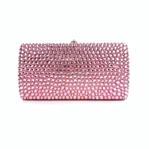 Lovely Pink Rhinestone Crystal Clutch Bag for Girls Big Stone Party Clutch Mini Purses