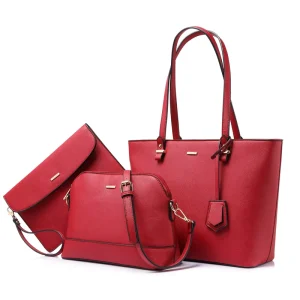 Lovevook Fashion Designer Luxury Hand Bags Set Female PU Leather Work Tote Bags for Women High Quality Ladies Purse and Handbags