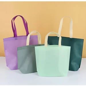 Low Cost Eco Friendly Recyclable Custom Logo Non Woven Tote Bag Reusable Advertising Grocery Shopping Bag Flexiloop Handle