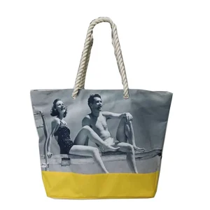 Low MOQ Custom Design Classical Photography Sublimation Beach Bag Printing Tote Handbag for Women