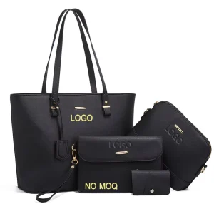 Low MOQ Custom Handbags and Purses Set for Women Ladies Luxury Leather Bags 4PCS Set Large Tote Satchel Hand Bags Shoulder Bag