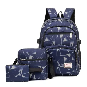 Low Price Fashion Boys Kids School Bags 3 Pcs Set Large Capacity Backpack Crossbody Bag Set for Men Students Laptop Backpack