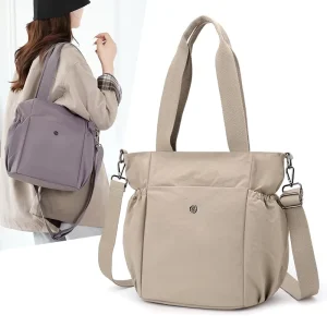 Lu Ladies Nylon Zip Waterproof Solid Color Minimalist Crossbody Bag Single Shoulder Sport Style Dumpling Tote Purse