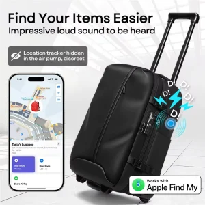 Luggage Rolling Wheeled Backpack Adapted to Apple IOS Find My Integrated Pump Auto Compress Vacuum Trolley Travel Backpack