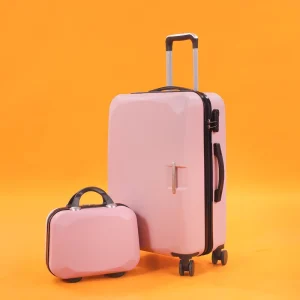 Luggage Suitcase Piece Set Carry on ABS+PC Spinner Trolley with Pocket Compartmnet Weekend Bag (Sakura Pink, 20in(carry On))