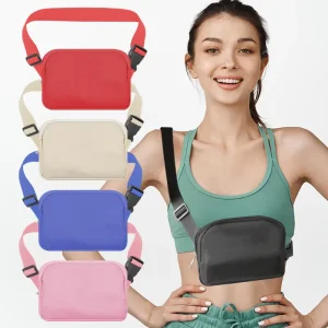 Lulu Design Nylon Waist Bag Women Hiking Adjustable Strap Zipper Closure Sport Fashion Waist Bag