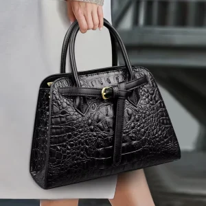 Luxurious Crocodile Patterned Women’s Bags Soft Shoulder Bags Fashionable Messenger Women’s Handbags and Wallets