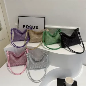 Luxurious Gold Evening Bag For Women Leather Hobos Retro Cloud Crossbody Bag Small Phone Bag Design Clutch Female Bolsa