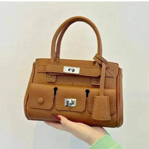 Luxurious High Quality Designer Handbag Purse Classic Name Brand Bag with Button Closure