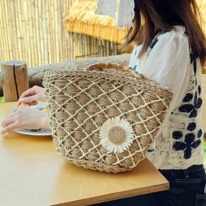 Luxury Bamboo Handle Women Bags Straw Woven Bohemian Holiday Beach Handbag Summer Lady Travel Shoulder Bag