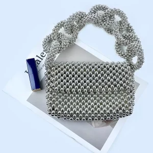 Luxury Beaded Clutch Handwoven Women Evening Bag in High Quality Finish for Bridal & Cocktail Events