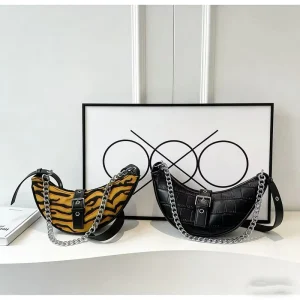 Luxury Brand Designer Pu Leather Handbag for Women Trendy Irregular Underarm Shoulder Bag