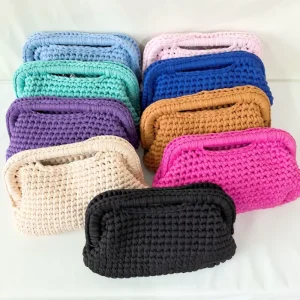 Luxury Casual Crochet Purse Summer Handmade Handbags Pouch Clutch Bag Borse Uncinetto Woven Bags
