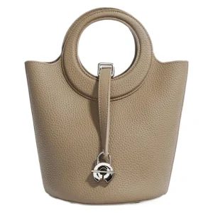 Luxury Classic Design Full Grain Leather Women’s Small Bucket Bag First Layer Cowhide Handbag